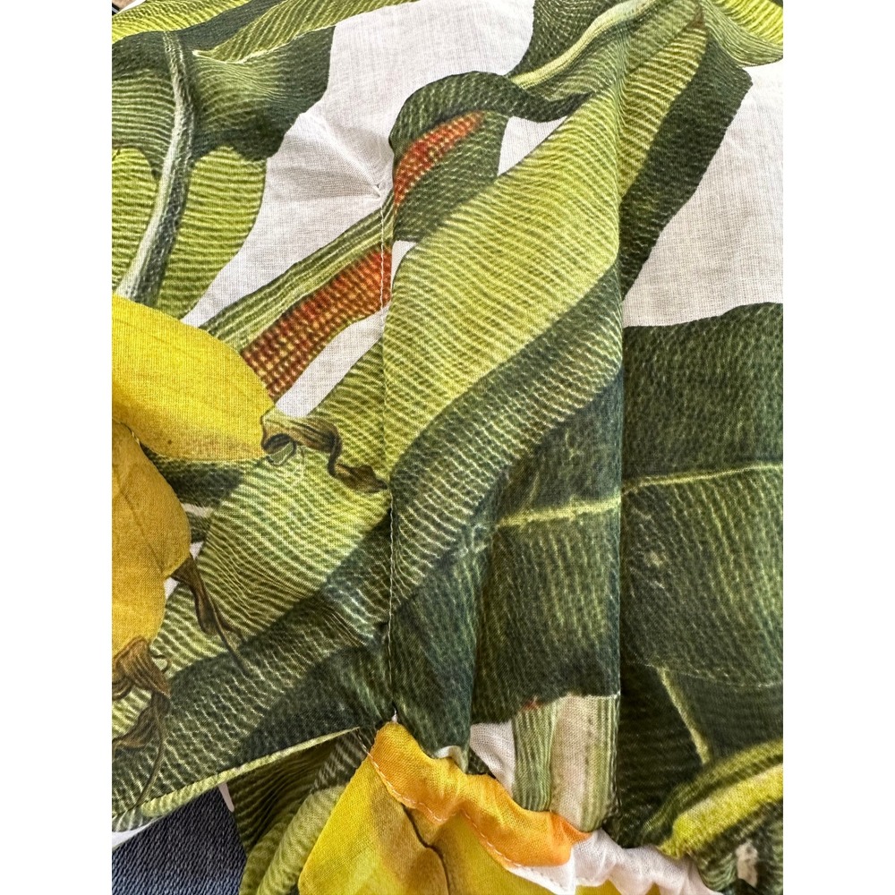 Farm Rio Banana Leaf Print Maxi Dress Green Yellow Open Back Kimono Sleeve‎ - Picture 11 of 12